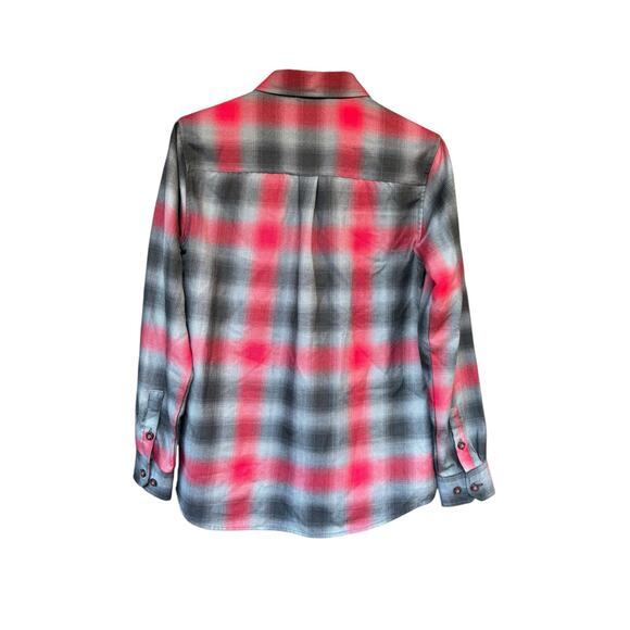 NWOT DIXXON Womens Black Grey Red The Blazer Pearl Snap Flannel Shirt Jacket - L - Picture 3 of 8